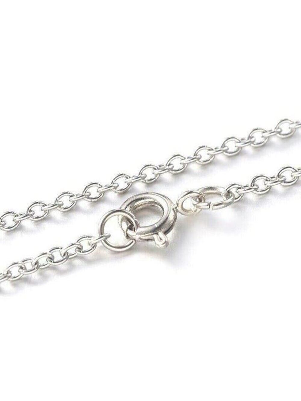 Surgical Stainless Steel Rolo Chain Necklace 16" Long 2mm Links Spring Clasp